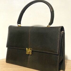 Bellestone vintage brown Lizard skin handbag